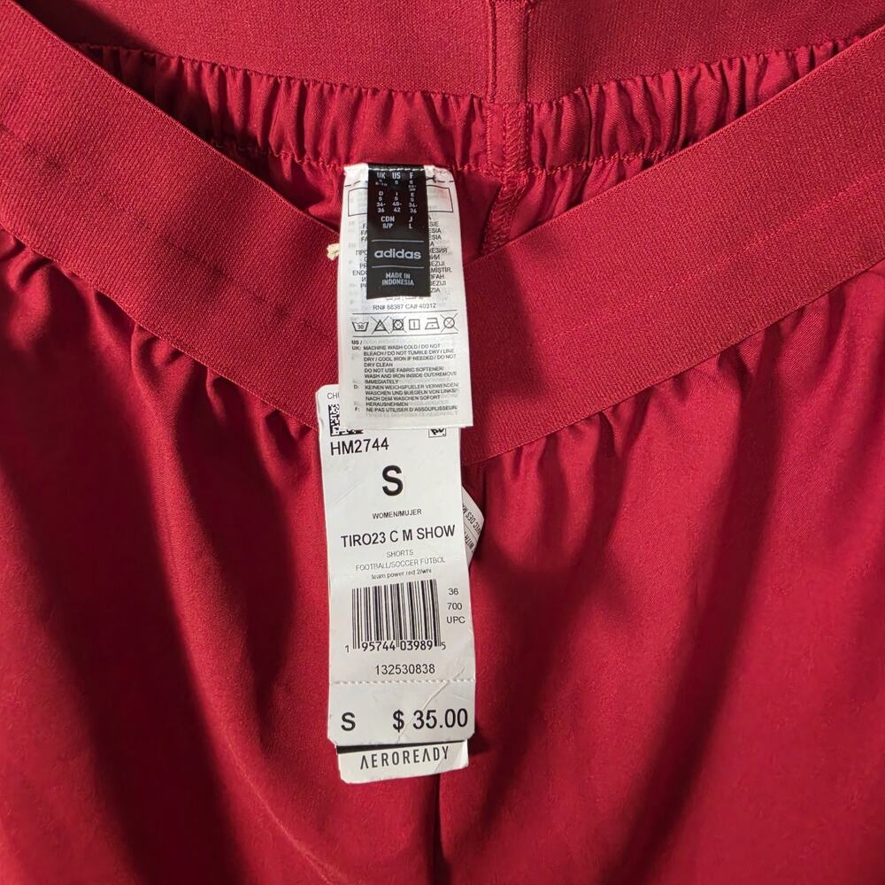 NEW Adidas Women's Tiro 23 CM Show Aeroready Power Red Soccer Shorts Size S - Picture 4 of 8